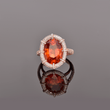 Ring-18-Karat Solid Gold With Natural Fanta Orange Garnet For Women