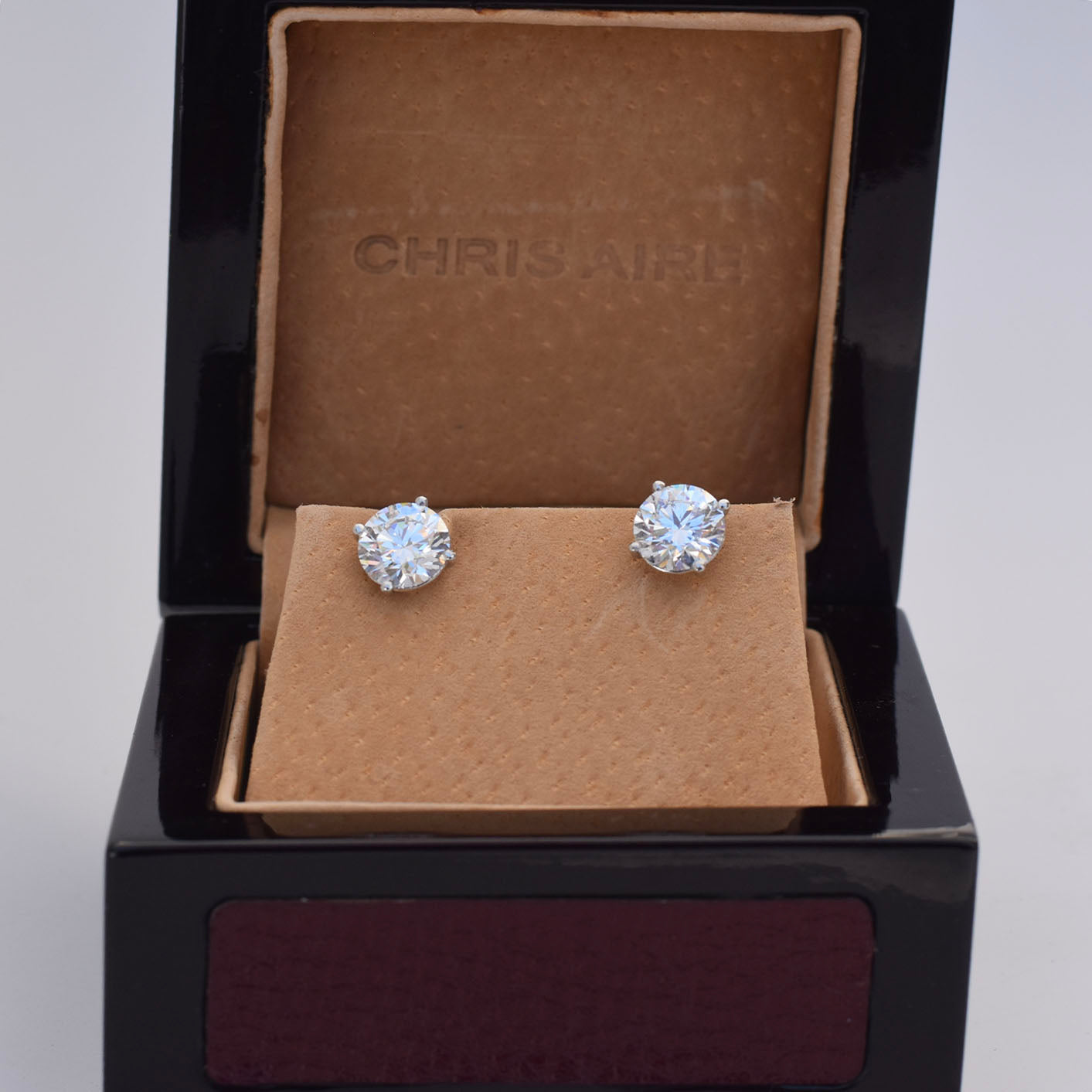 Diamond Stud Earring - Three Carats Each Ear