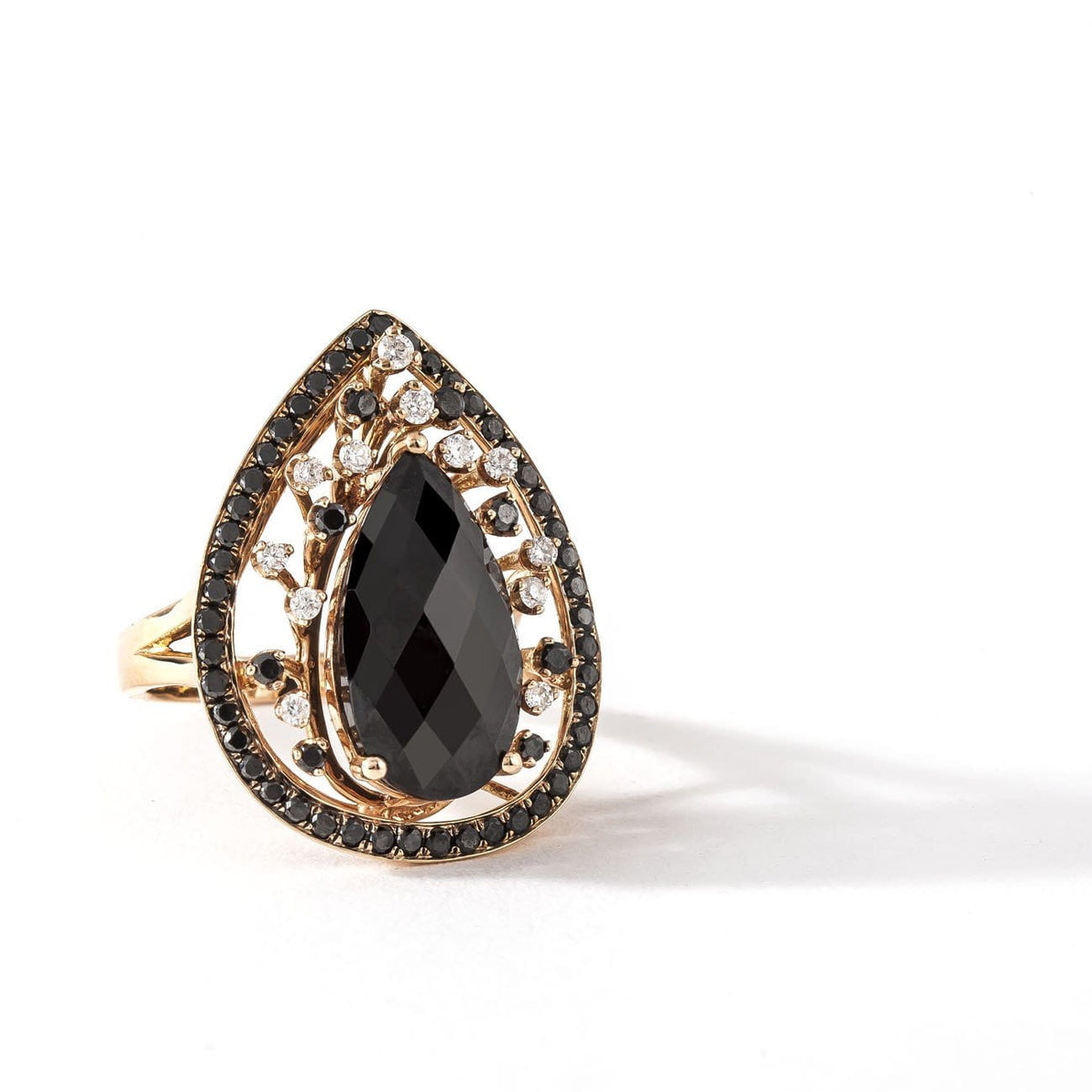 BLACK DIAMOND RING - PEAR MYSTERY - Chris Aire Fine Jewelry & Timepieces
