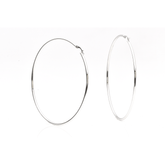 White Gold Hoop Earrings - 14-Karat Solid White Gold Slim Hoop Earrings