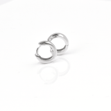 White Gold Earrings - 14-Karat Solid White Gold Lightweight Huggies: Huggies Earrings