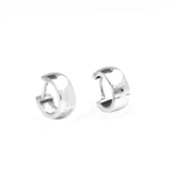 White Gold Earrings - 14-Karat Solid White Gold Lightweight Huggies: Huggies Earrings