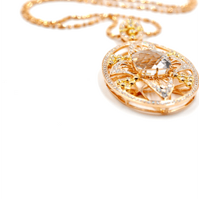 Crown Jewel Aquamarine Diamond Necklace