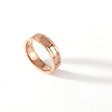 Wedding Band - Chris Aire "Block" Wedding Band in 18 Karat Amber Hue Gold Setting -  RED GOLD®