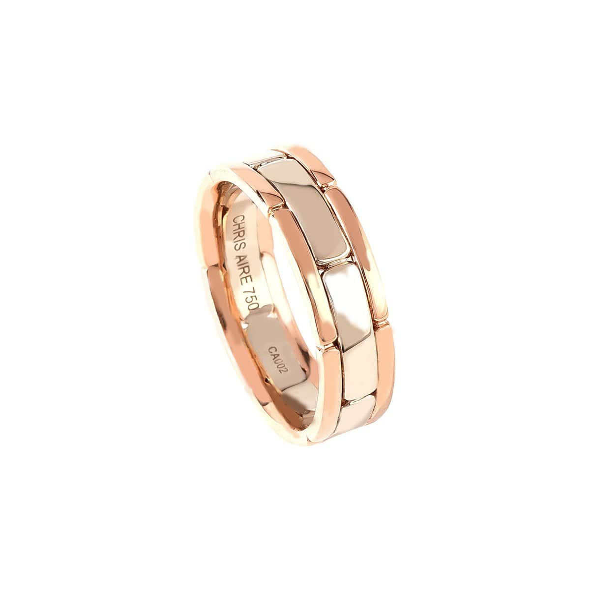 Wedding Band - 18-Karat Solid Two Tone Gold - RED GOLD®