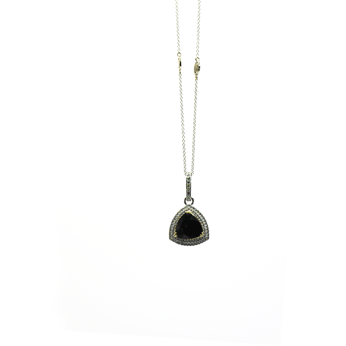 Mystere Necklace -18 Karat White Gold Diamond And Onyx Necklace