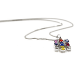 Rainbow Sapphire - 18 Karat White Gold Gemstones Necklace