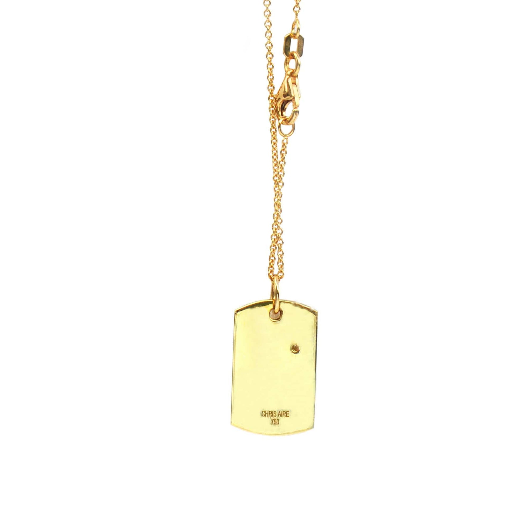 18K BABY DOG TAG WITH SOLITAIRE DIAMOND - Chris Aire Fine Jewelry & Timepieces