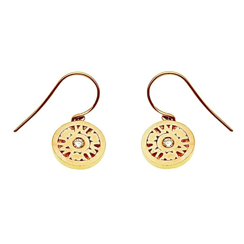 Women's Earrings - "I Love You Forever" - 18-Karat Solid Gold and Diamond Earrings - RED GOLD®