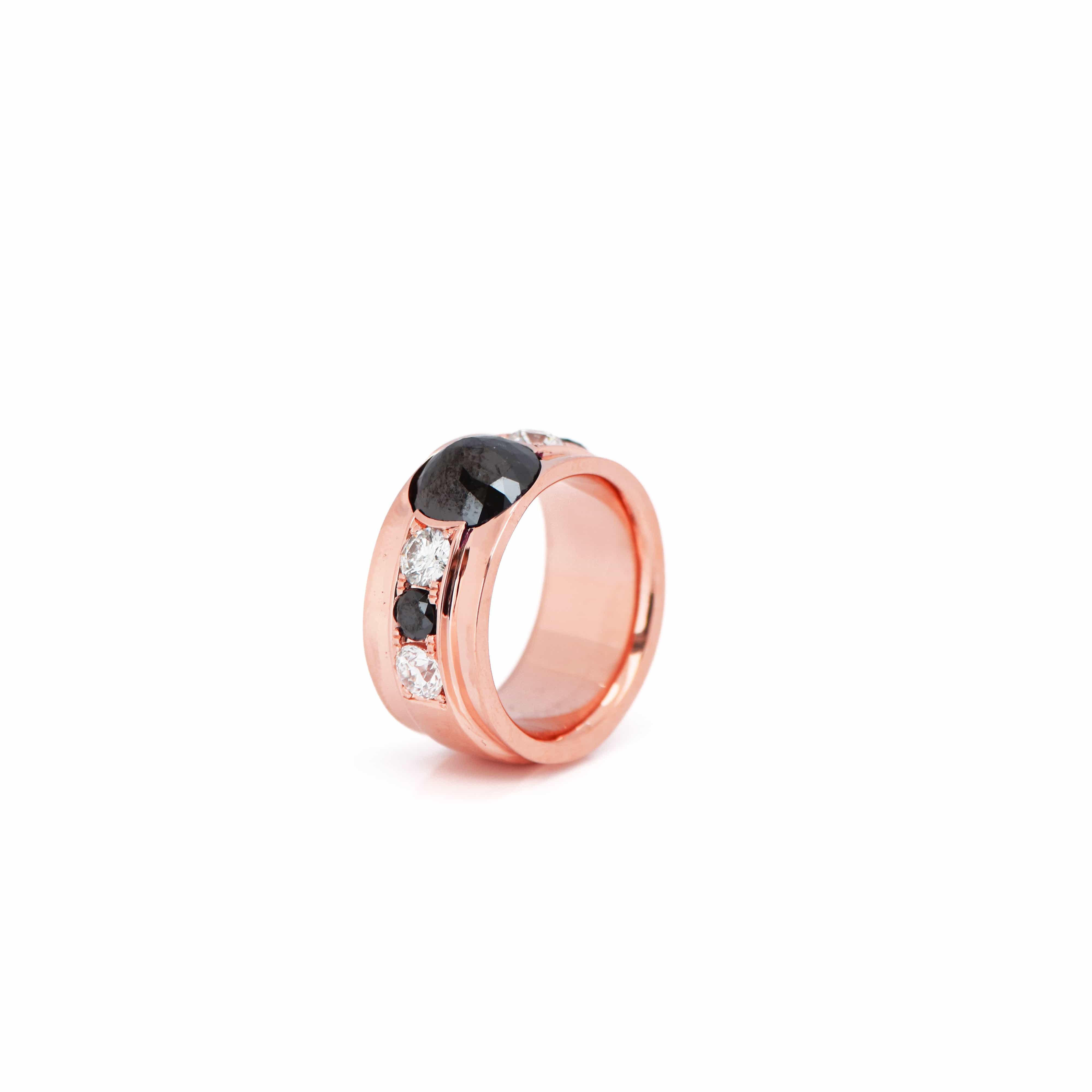 4.00 Carats Black and White Diamond Ring - Chris Aire Fine Jewelry & Timepieces