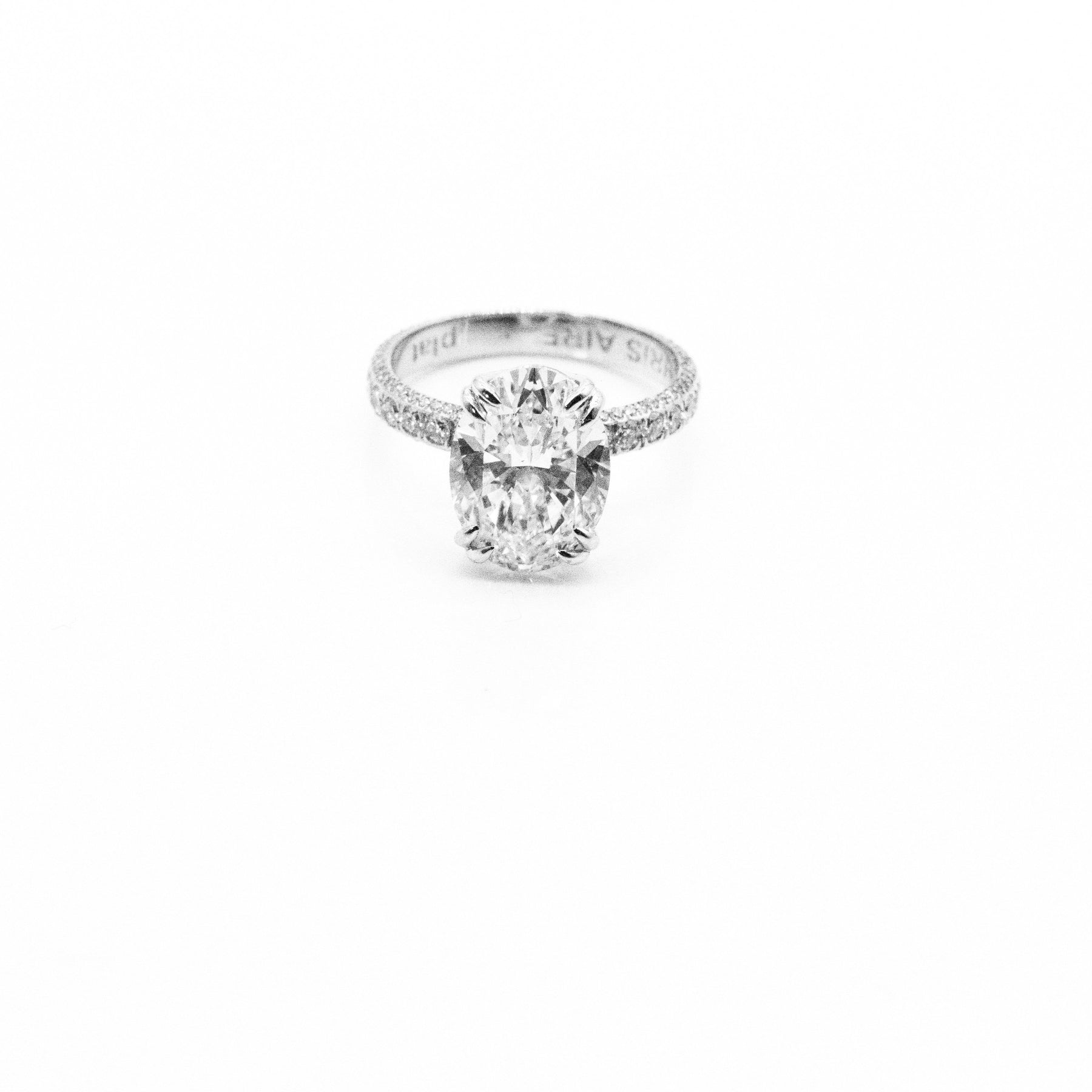 Engagement Ring - 6.15 Carat Oval Shaped Diamond Engagement Ring Set in Platinum