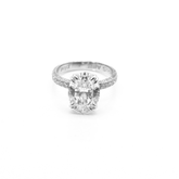 Engagement Ring - 6.15 Carat Oval Shaped Diamond Engagement Ring Set in Platinum