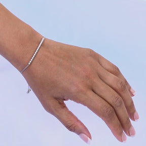 Unisex Gold Bracelet - 14-Karat Solid White Gold Bracelet - Aire Little Beaded Bracelet