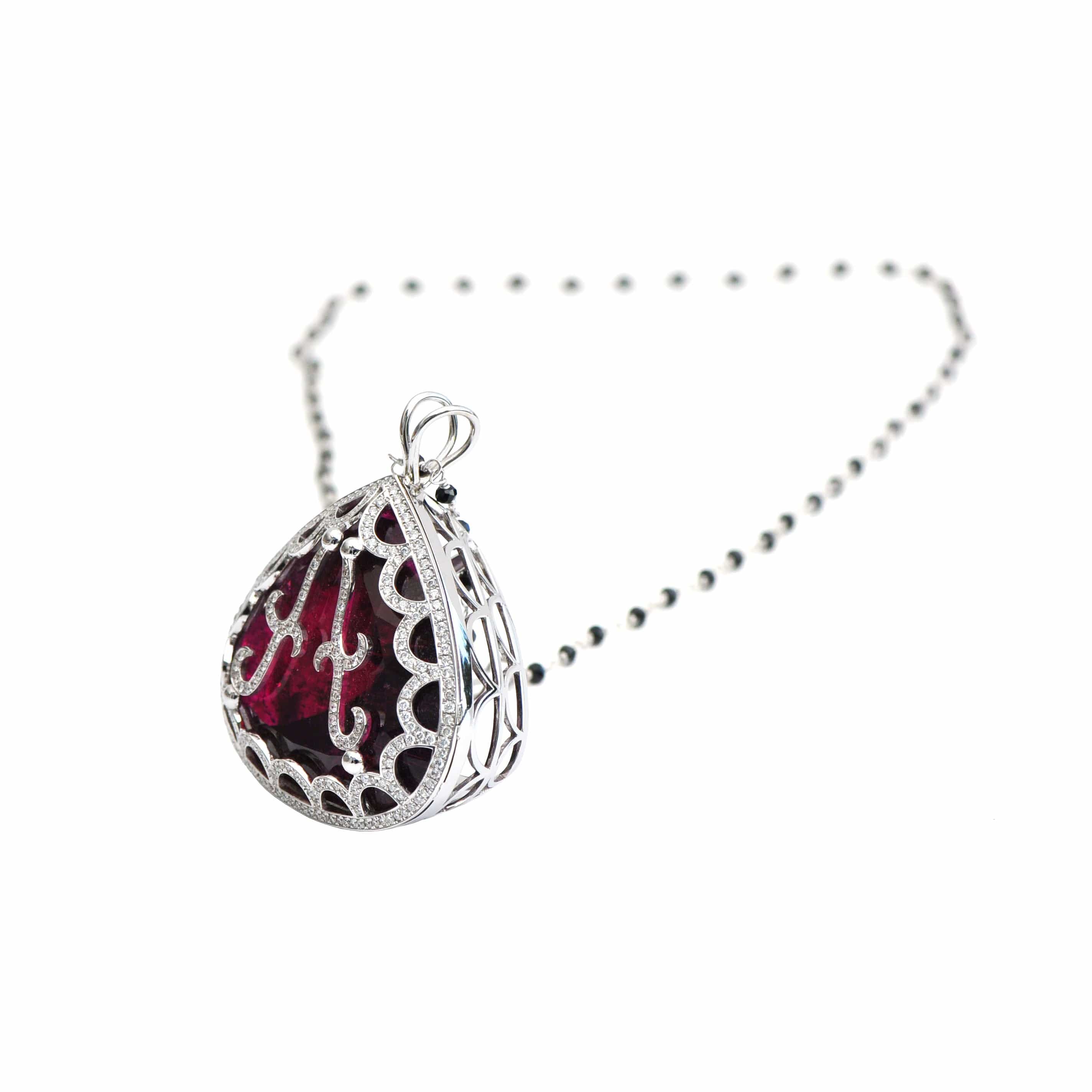 88 CARAT TOURMALINE DIAMOND  NECKLACE - WONDERFUL HEART - Chris Aire Fine Jewelry & Timepieces