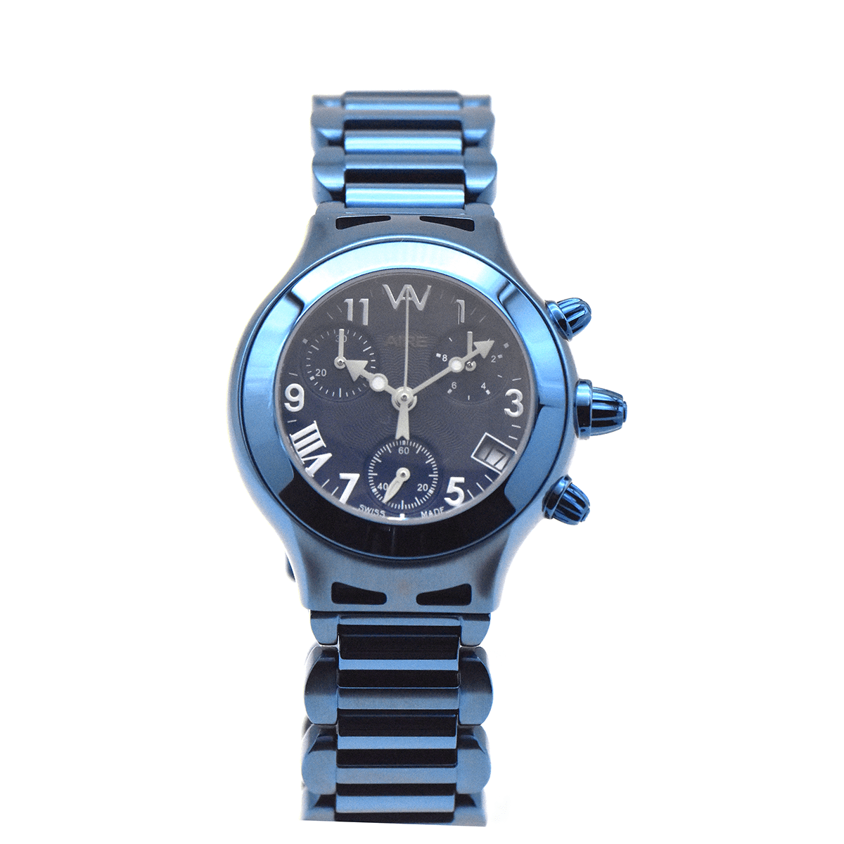 Women’s Watch - Aire Parlay Swiss Made Quartz Chronograph Diamond infused PVD Blue Unique Women's Watch