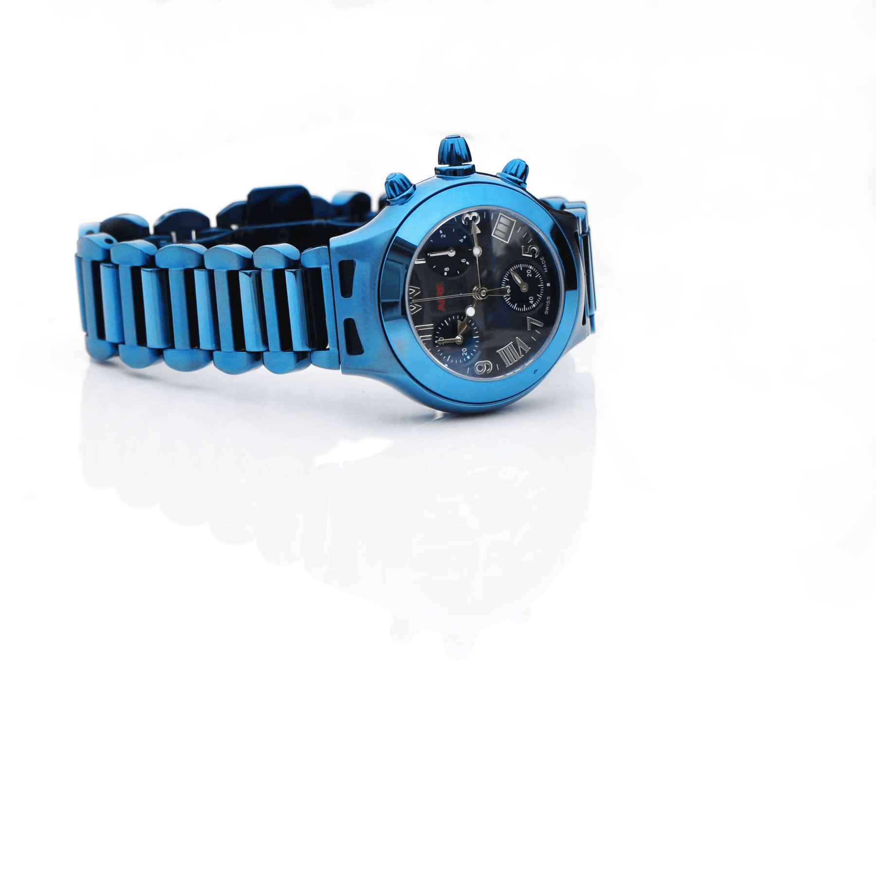 Women’s Watch - Aire Parlay Swiss Made Quartz Chronograph Diamond infused PVD Blue Unique Women's Watch