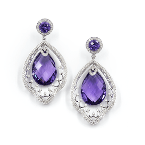 AMETHYST EARRINGS - QUEEN AMINA - Chris Aire Fine Jewelry & Timepieces