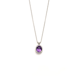 The Throne - Oval Shaped Amethyst Gemstone and Diamonds Necklace