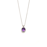 The Throne - Oval Shaped Amethyst Gemstone and Diamonds Necklace