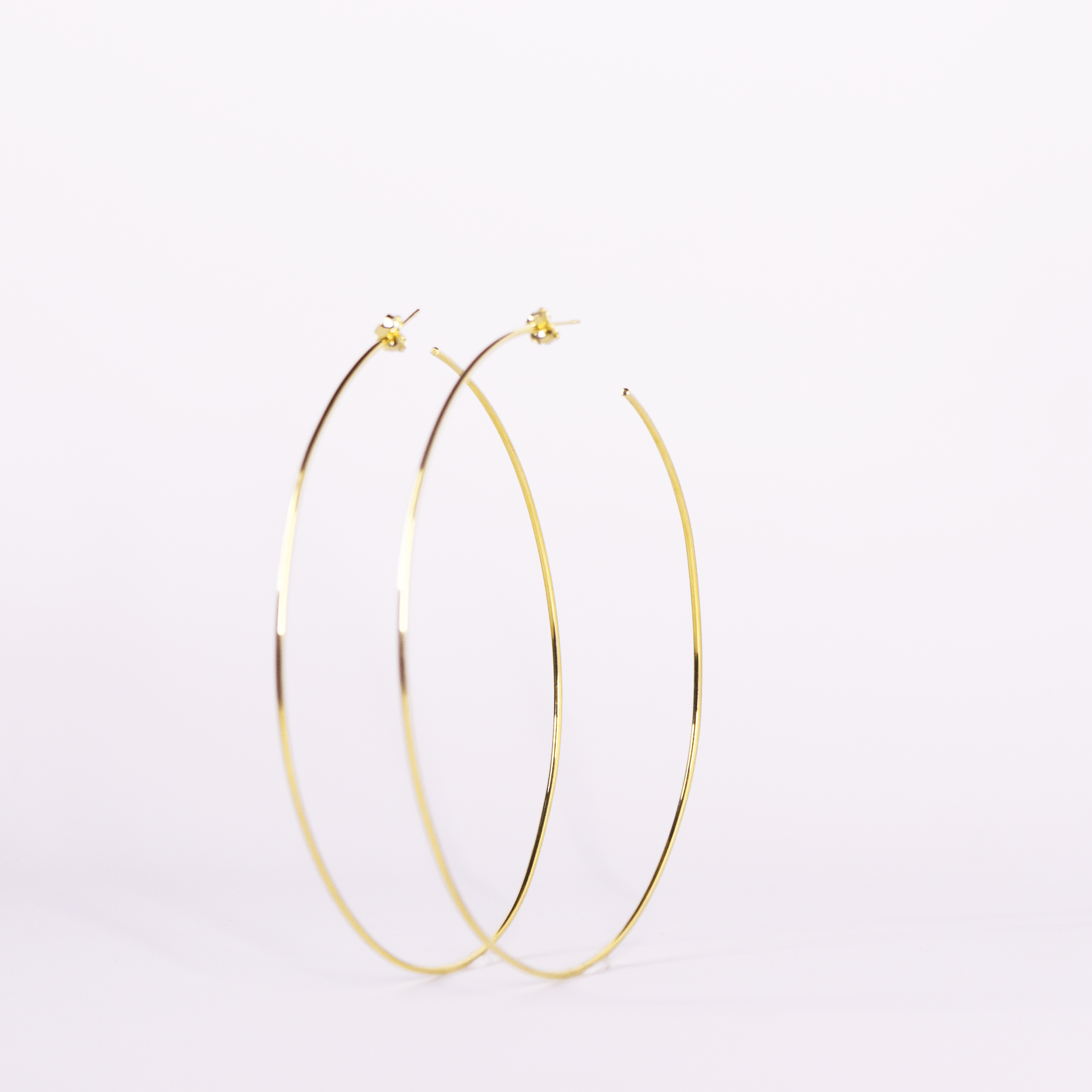 Yellow Gold Hoop Earrings - 18-Karat Solid Yellow Gold Extra-Wide Hoop Earrings - Audacious Hoop Earrings