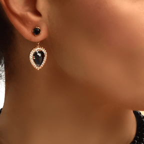Everlasting Favor - Black and White Diamond Earrings
