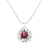 BLOOD TOURMALINE PENDANT - HIBISCUS - Chris Aire Fine Jewelry & Timepieces