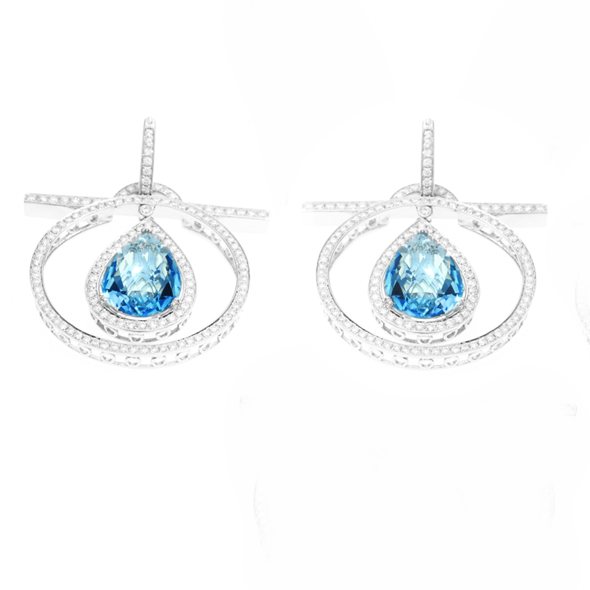 Genesis - Topaz and Diamonds Earrings