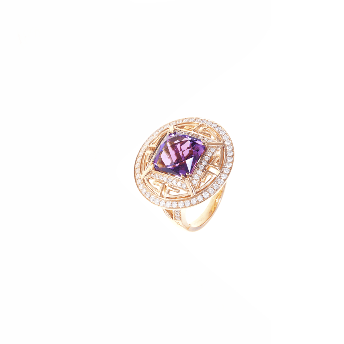 Women’s Ring - Chameleon Ring - Amethyst and Diamonds Ring - RED GOLD®