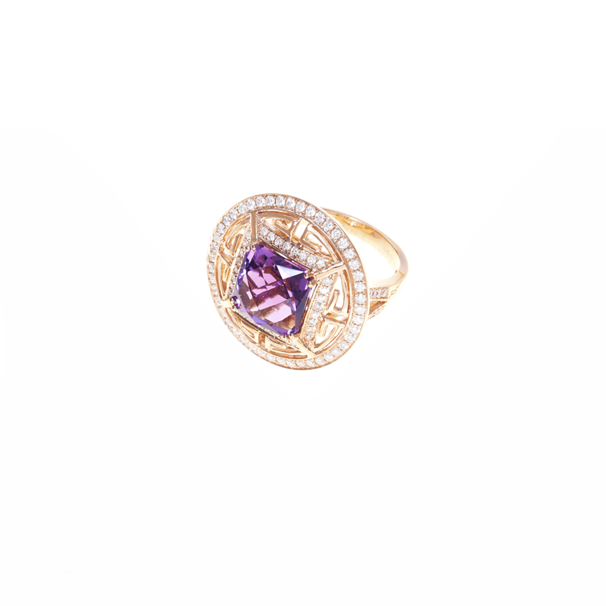 Women’s Ring - Chameleon Ring - Amethyst and Diamonds Ring - RED GOLD®