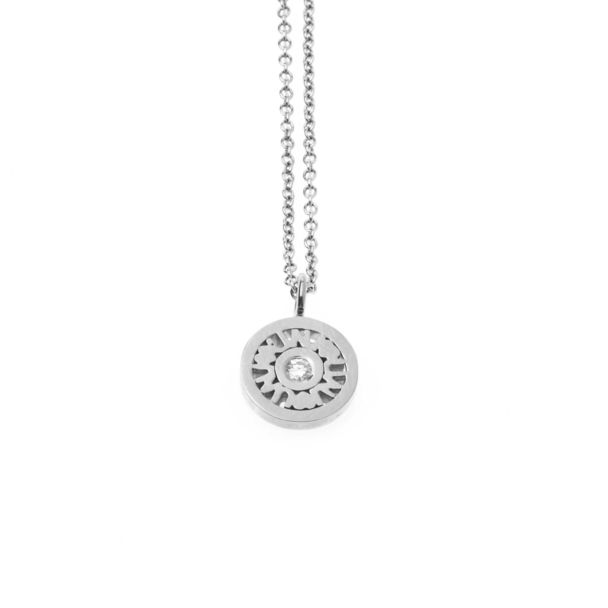 Women's Necklace - "I Love You Forever" - 18-Karat White Gold Dainty Diamond Necklace