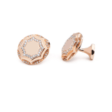Macedonia Cufflinks -14K Amber Hue Gold, Diamond & Onyx Cufflinks  -  Red Gold®