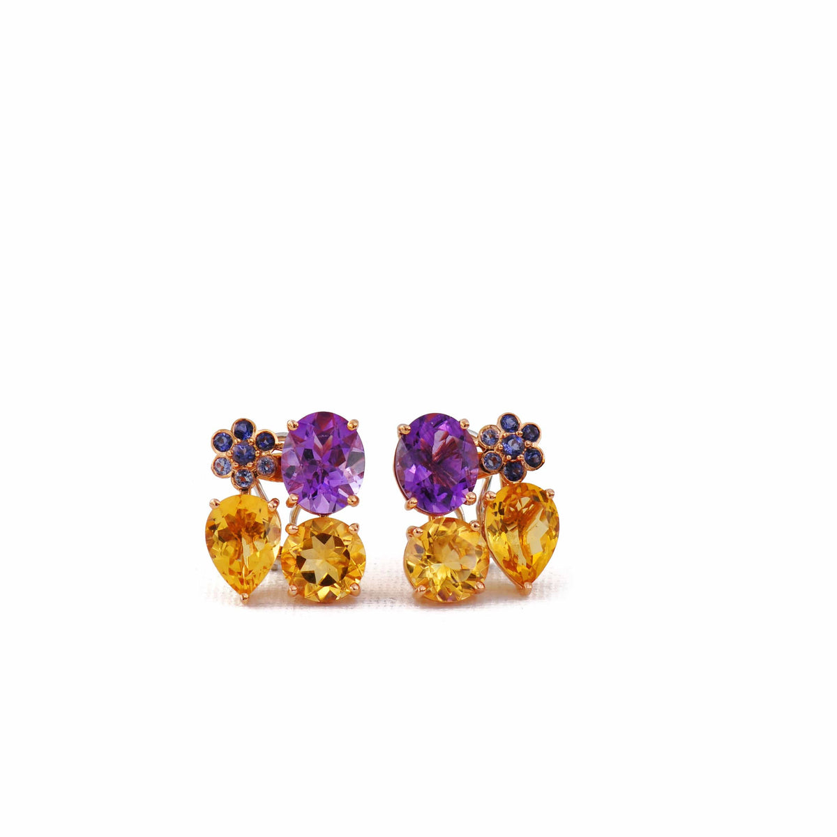 18 Karat Amber Hue Gold Gemstones Earrings – Hollywood Royalty Earrings - Chris Aire Fine Jewelry & Timepieces