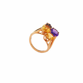 18 Karat Amber Hue Gold Gemstones Ring – Hollywood Royalty Ring - Chris Aire Fine Jewelry & Timepieces