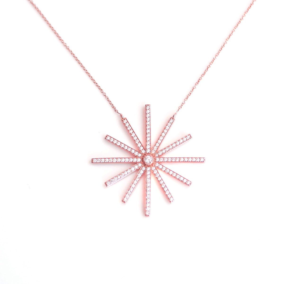 Constellation Necklace - 18 Karat Amber Hue Gold Diamond Necklace - Red Gold®