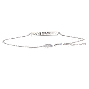 I Love Diamonds - 18 Karat Solid White Gold and Diamonds ID Bracelet