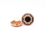 Macedonia Cufflinks -14K Amber Hue Gold, Diamond & Onyx Cufflinks  -  Red Gold®