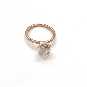 Engagement Ring - 18-Karat Yellow Gold With One Carat Center Natural  Diamond
