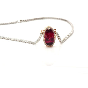 Power Necklace - Diamonds and Rubellite Gemstone