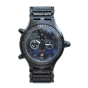 Watch - Aire Parlay Swiss Made Automatic Chronograph Ambidextrous Over-Sized Mens Black Diamond Watch Watch For Men