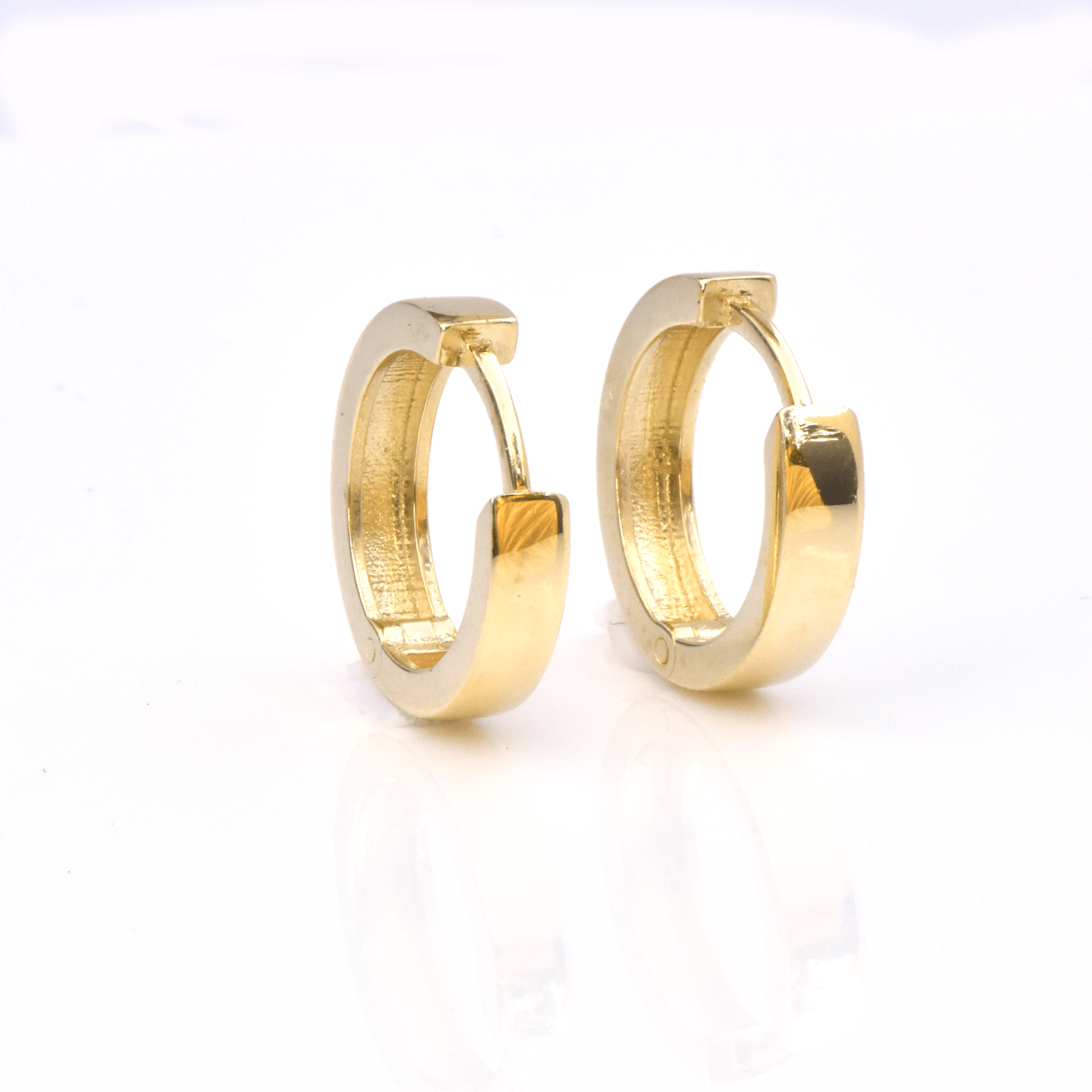 Yellow Gold Hoop Earrings -14-Karat Solid Yellow Gold Lightweight Huggies - Huggies Earrings