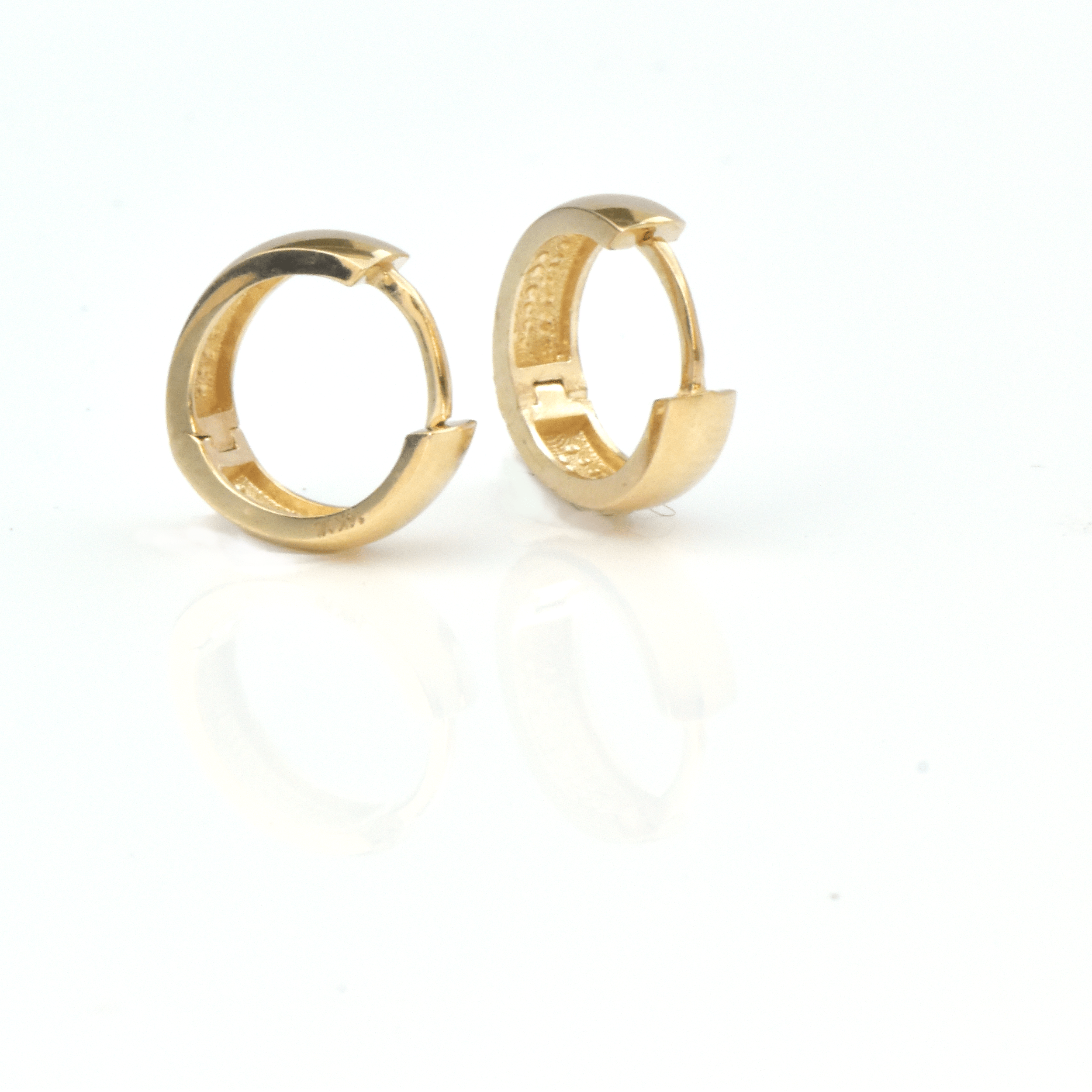 Yellow Gold Hoop Earrings-14-Karat Solid Yellow Gold Lightweight Huggies - Huggies Earrings