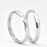 White Gold Hoop Earrings - 14-Karat Solid White Gold Hoop Earrings:  Fly Girl Hoop Earrings
