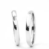 White Gold Hoop Earrings - 14-Karat Solid White Gold Hoop Earrings:  Fly Girl Hoop Earrings