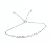Unisex Gold Bracelet - 14-Karat Solid White Gold Bracelet - Aire Little Beaded Bracelet