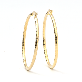 Yellow Gold Hoop Earrings 14 Karat Solid Yellow Gold Lightweight Hoop