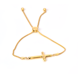 Unisex Gold Bracelet -14-Karat Yellow Gold Redemption Cross Bracelet