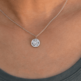 Women's Necklace - "I Love You Forever" - 18-Karat White Gold Dainty Diamond Necklace