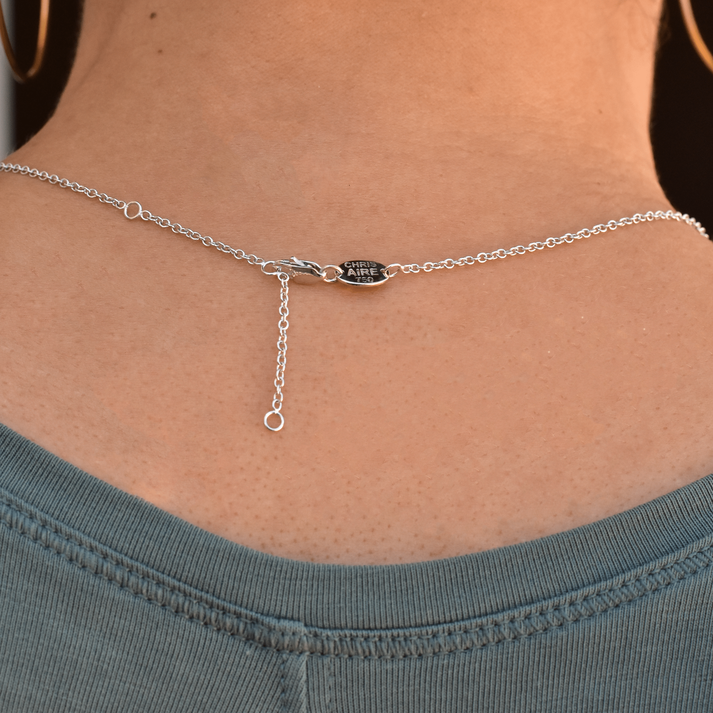 Women's Necklace - "I Love You Forever" - 18-Karat White Gold Dainty Diamond Necklace