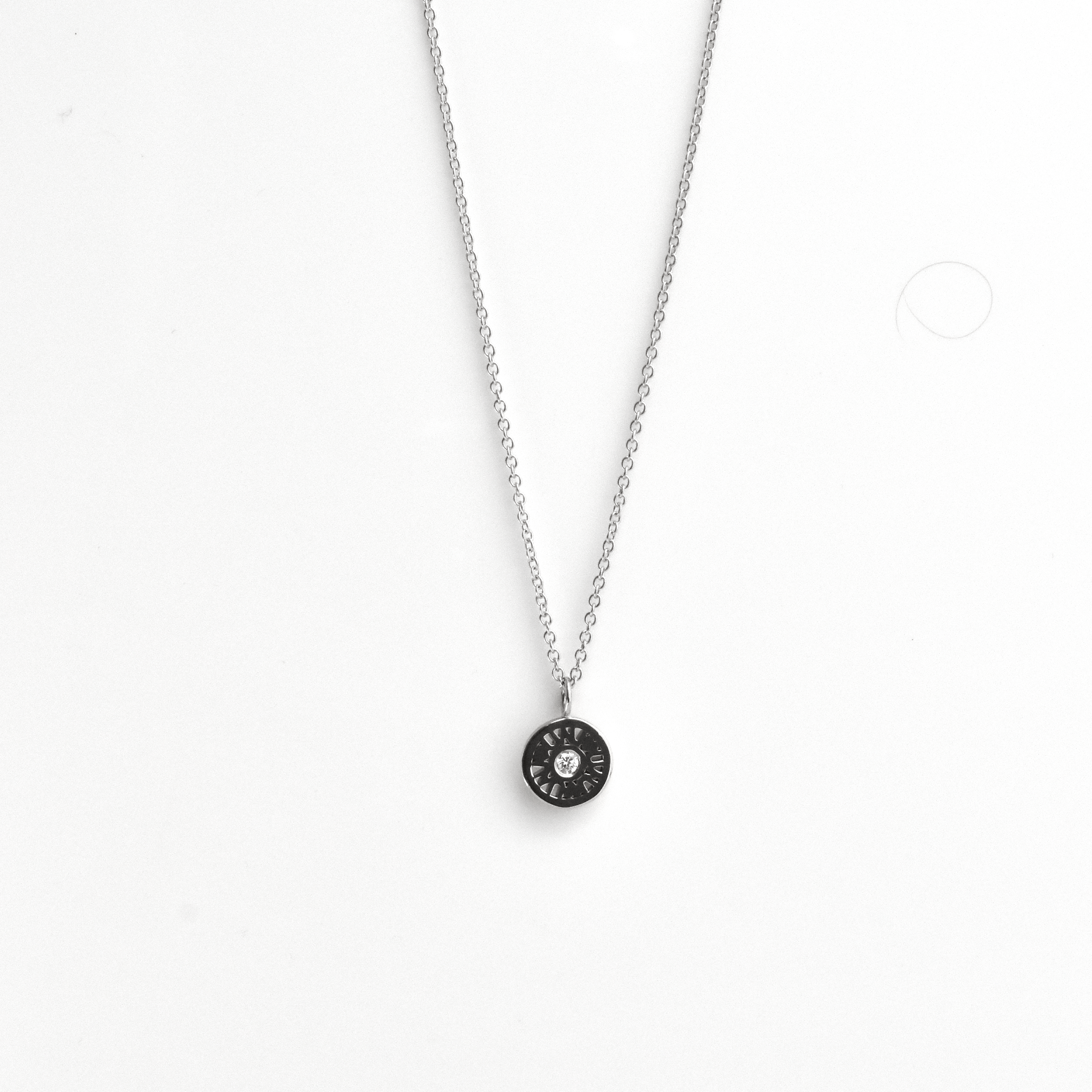 Women's Necklace - "I Love You Forever" - 18-Karat White Gold Dainty Diamond Necklace