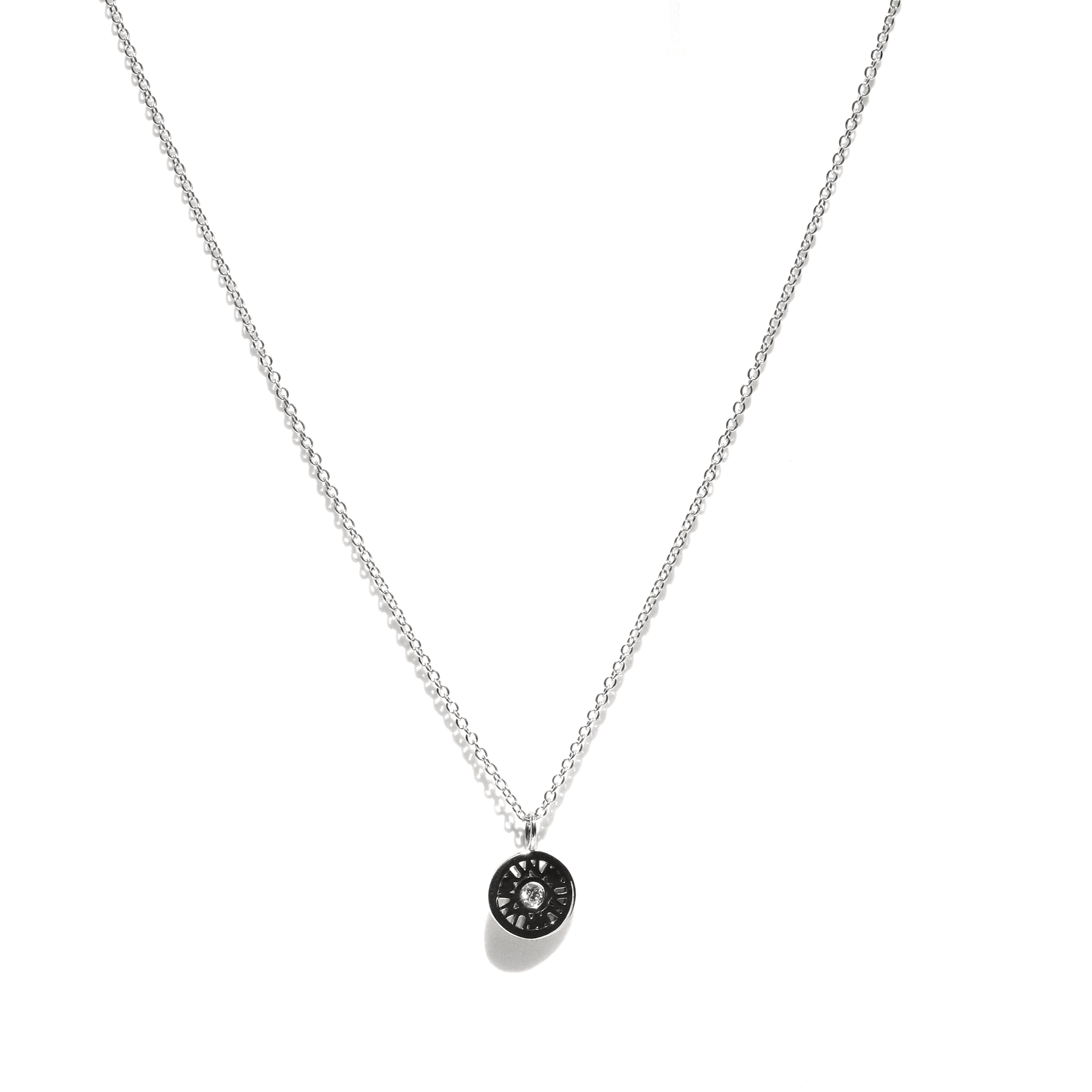 Women's Necklace - "I Love You Forever" - 18-Karat White Gold Dainty Diamond Necklace